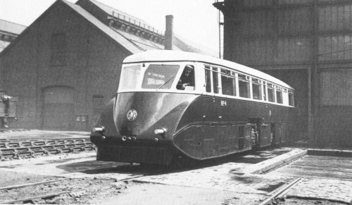 Railcar No.4 outside Repair shop at Tyseley 2 June 1935